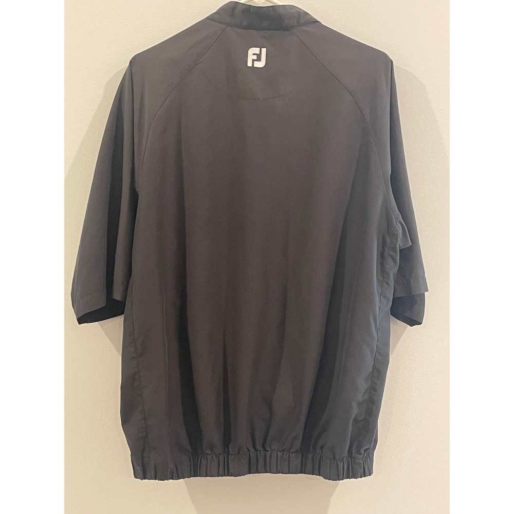 00143 - FootJoy Golf Pullover Windbreaker Dark Gray Mens Medium 1/4 Snap - Picture 2 of 15
